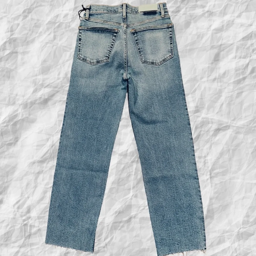 Re/done NWT 70s Stovepipe Cropped Straight Size 26X26 Fray Hem Rio Fade‎